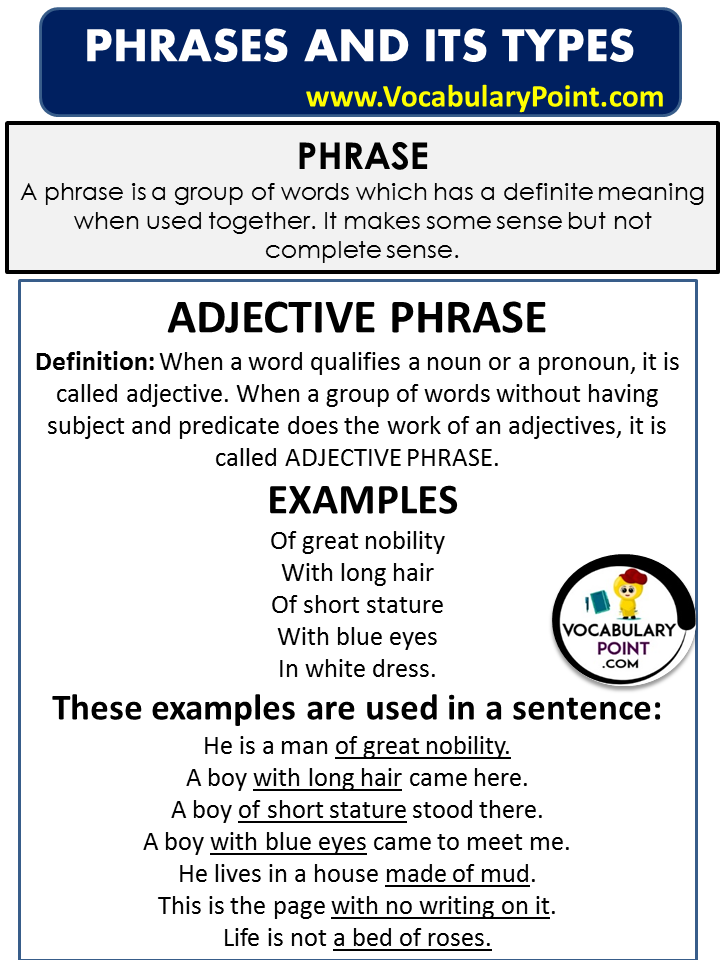 ADJECTIVE PHRASE WITH EXAMPLES