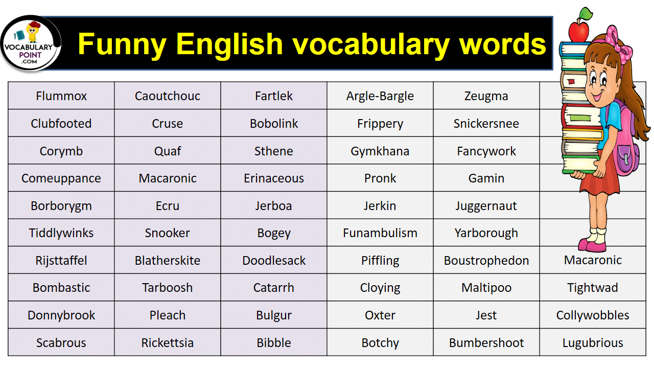 Funny English vocabulary words