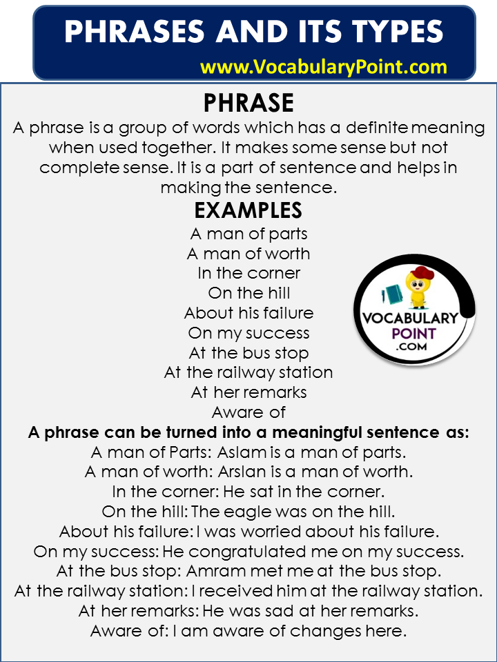 PHRASES AND ITS KINDS