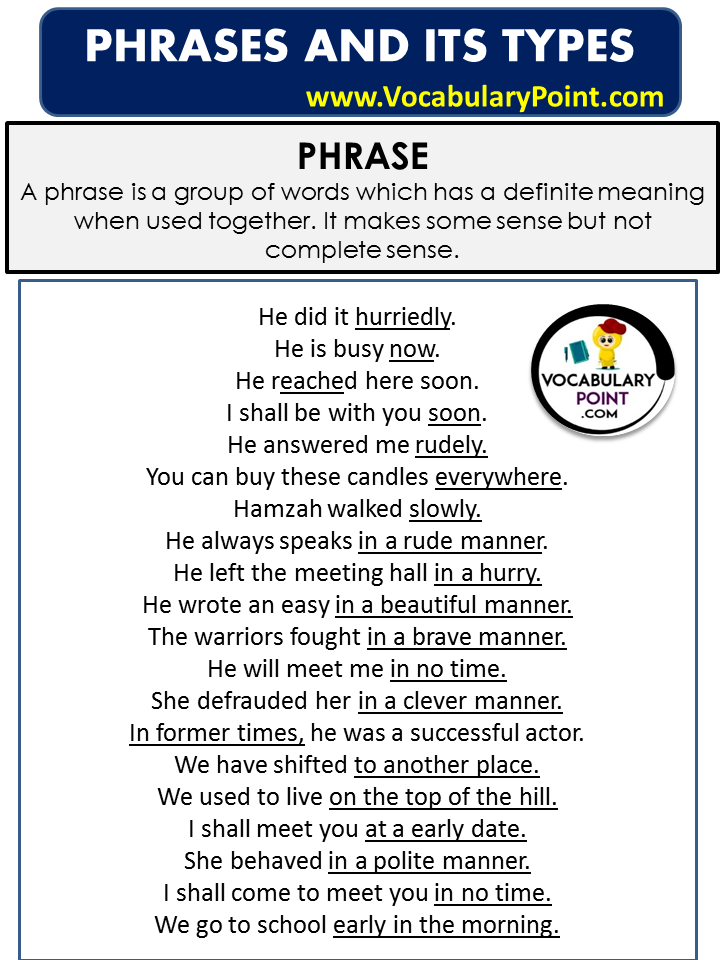 TYPES OF PHRASE