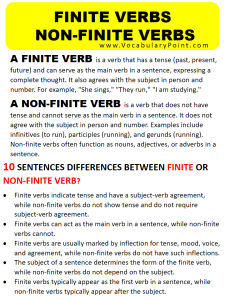 FINITE AND NON FINITE VERBS EXAMPLES - Vocabulary Point