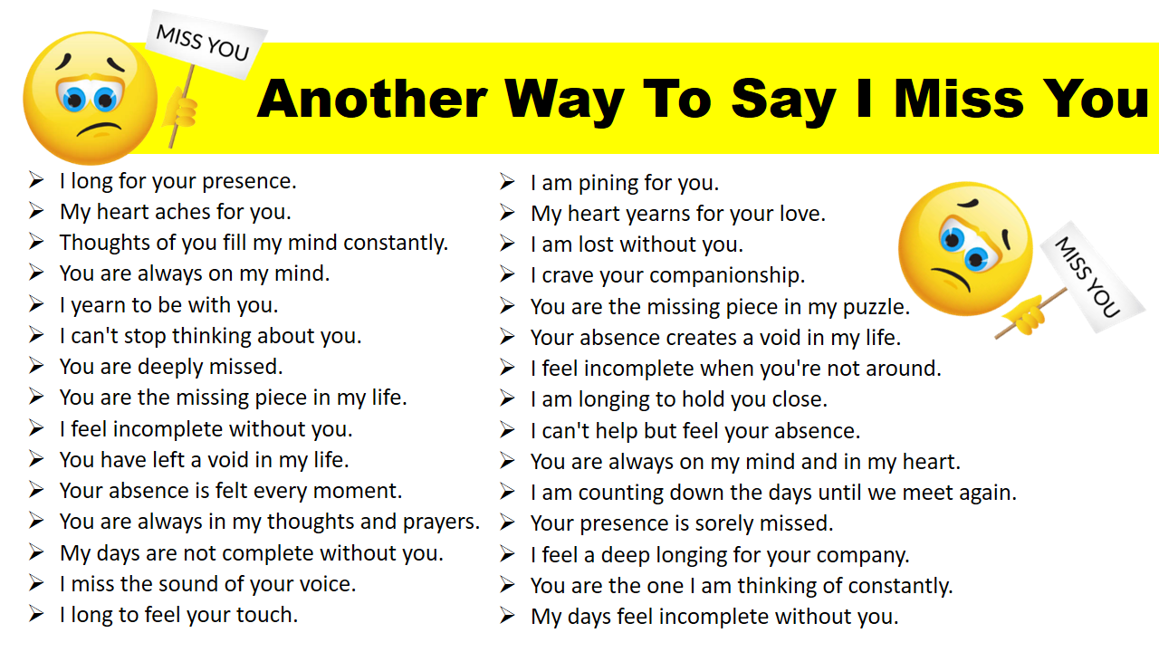 100 Another Ways To Say I Miss You Funny Cute Creative 