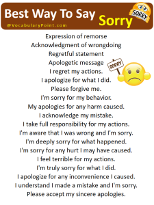 Different Ways To Say Sorry In English (Cute, Funny & Creative ...