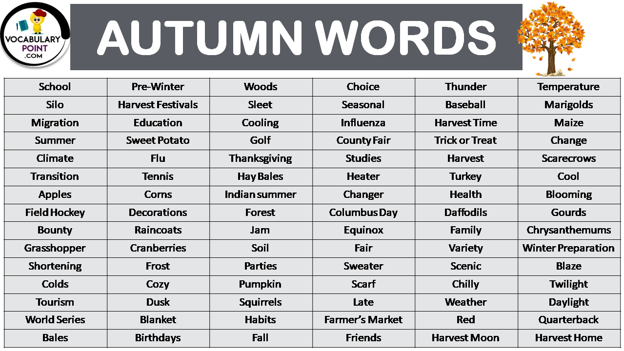 What Are The Other Words For Autumn