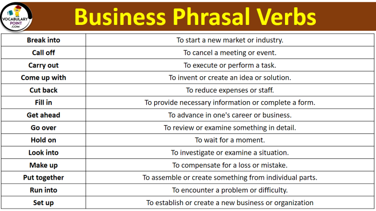 most common phrasal verbs in business english pdf