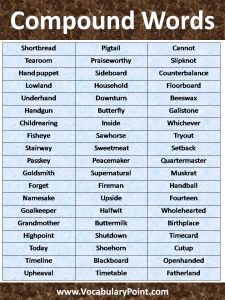 100+ Compound Words List - Vocabulary Point