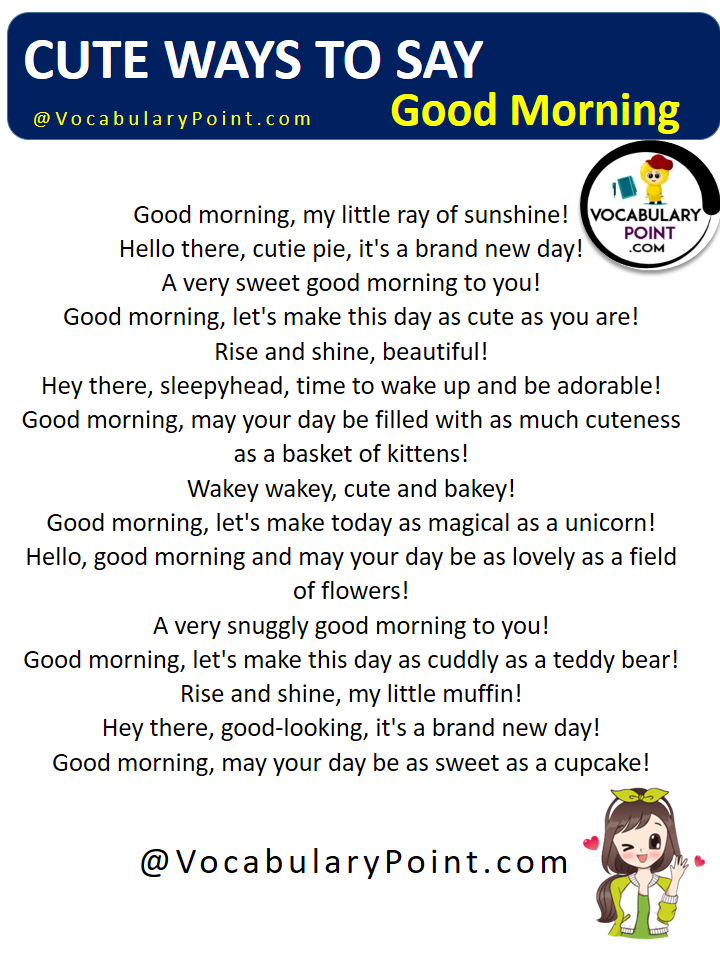 Cute Ways To Say Good Morning