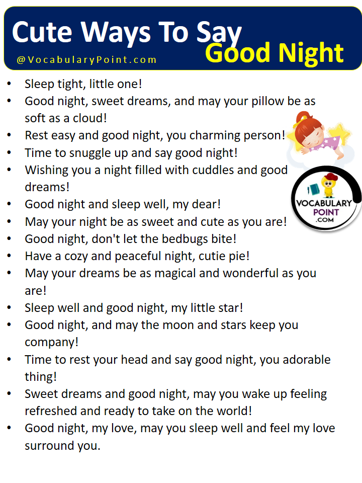 Cute Ways To Say Goodnight