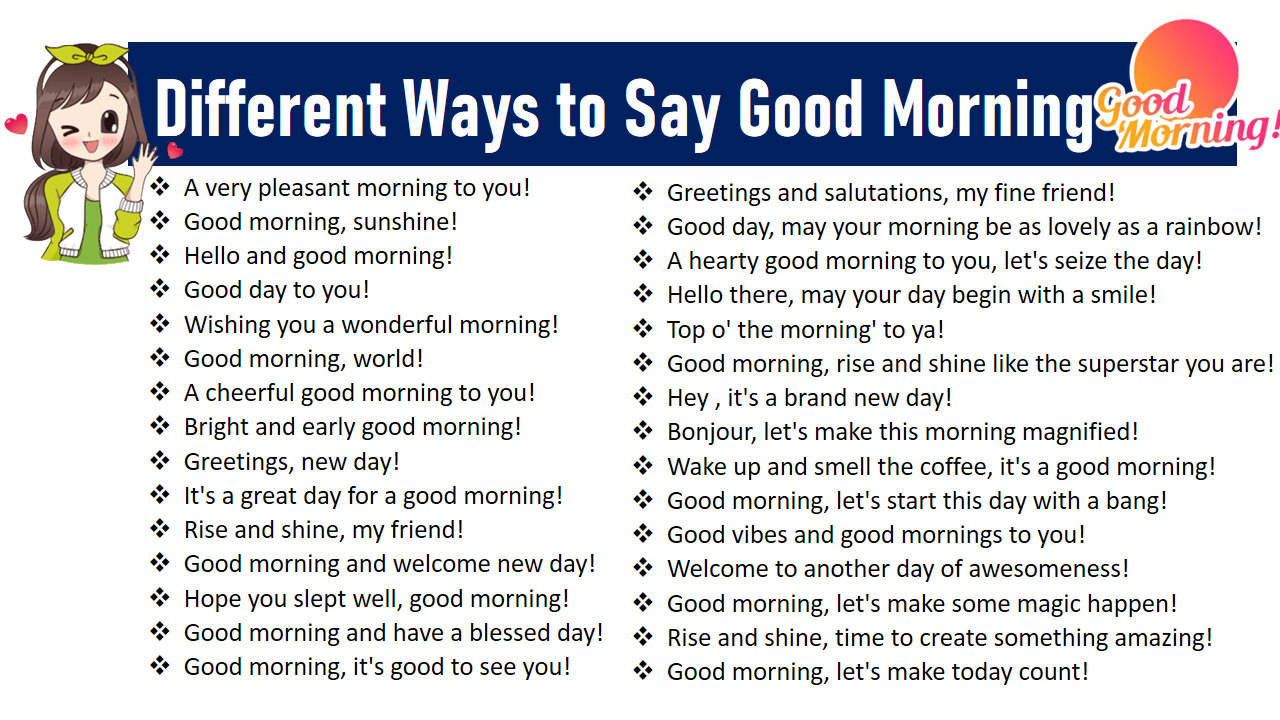 Different Ways To Say Good Morning - Vocabulary Point