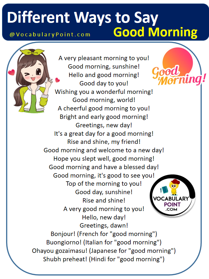 Different Ways to Say Good Morning
