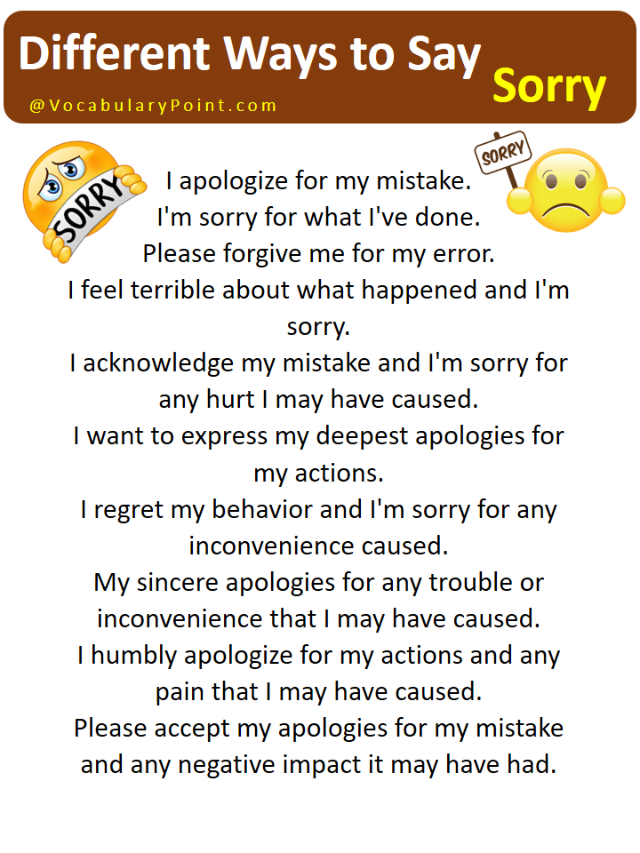 50 Different Ways to Say Sorry In English