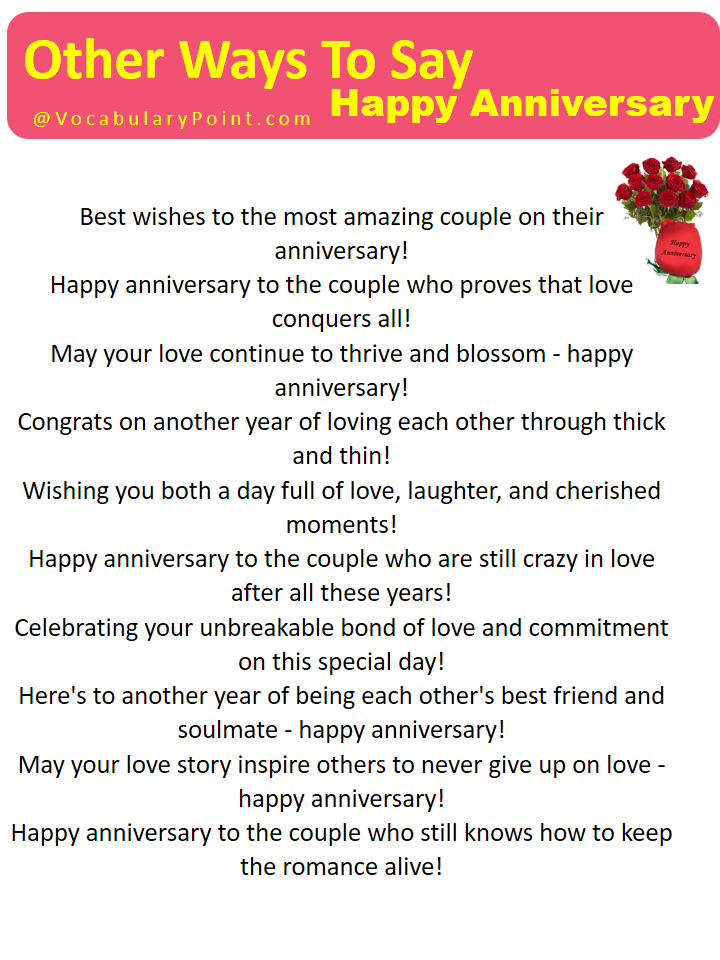 Other Ways To Say Happy Anniversary