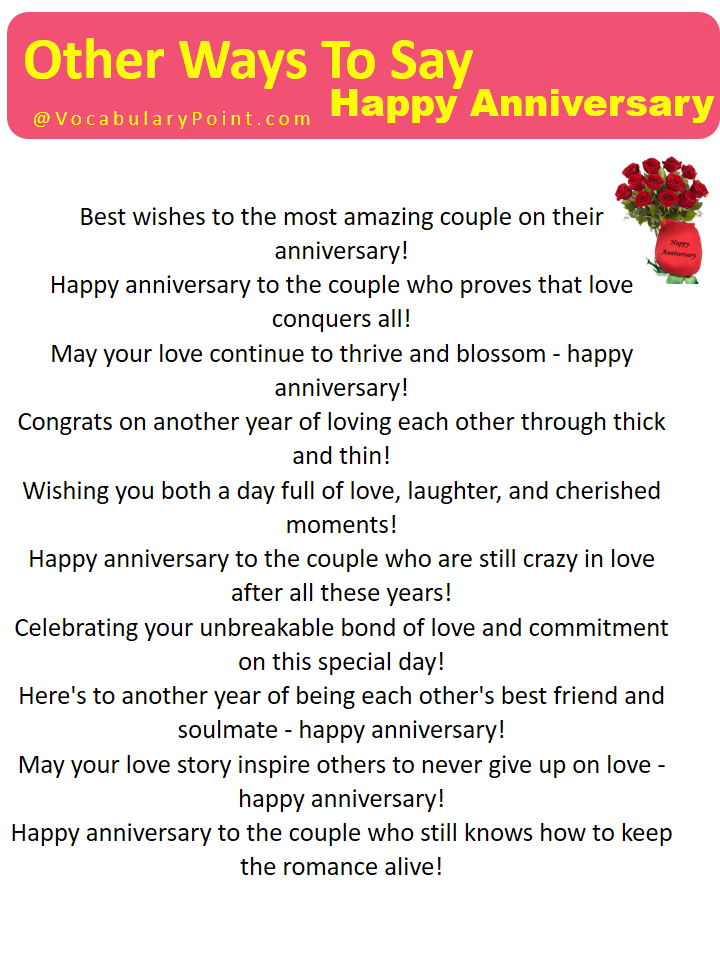 Cute Ways To Say Happy Anniversary