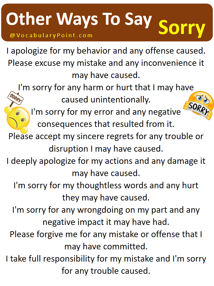 Other Ways To Say Sorry