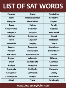 500+List of Sat Words - Vocabulary Point