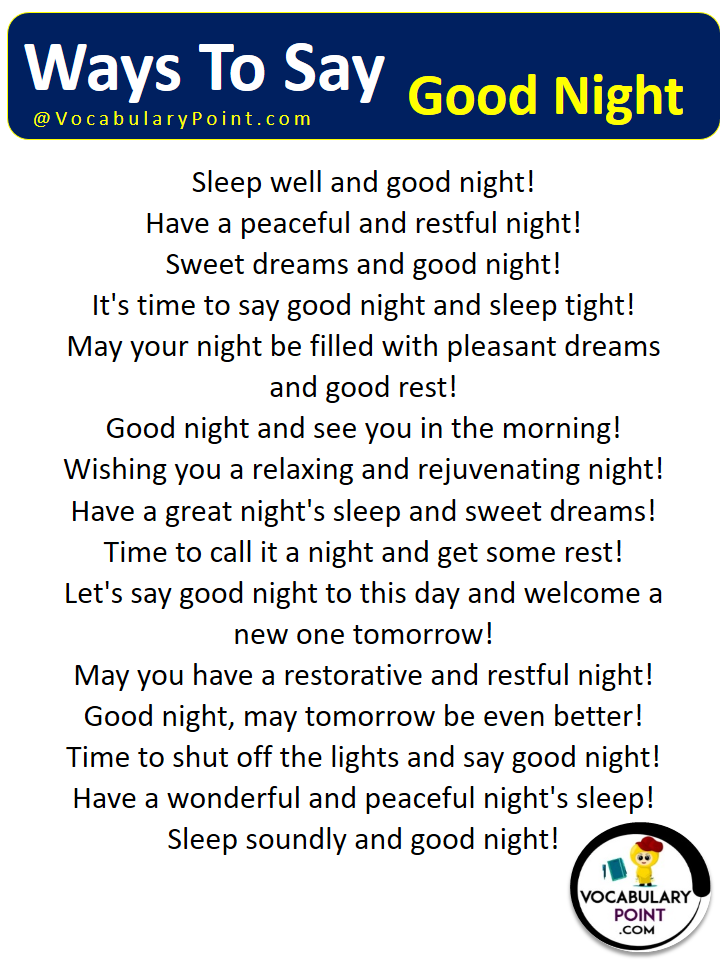 Ways To Say Good Night