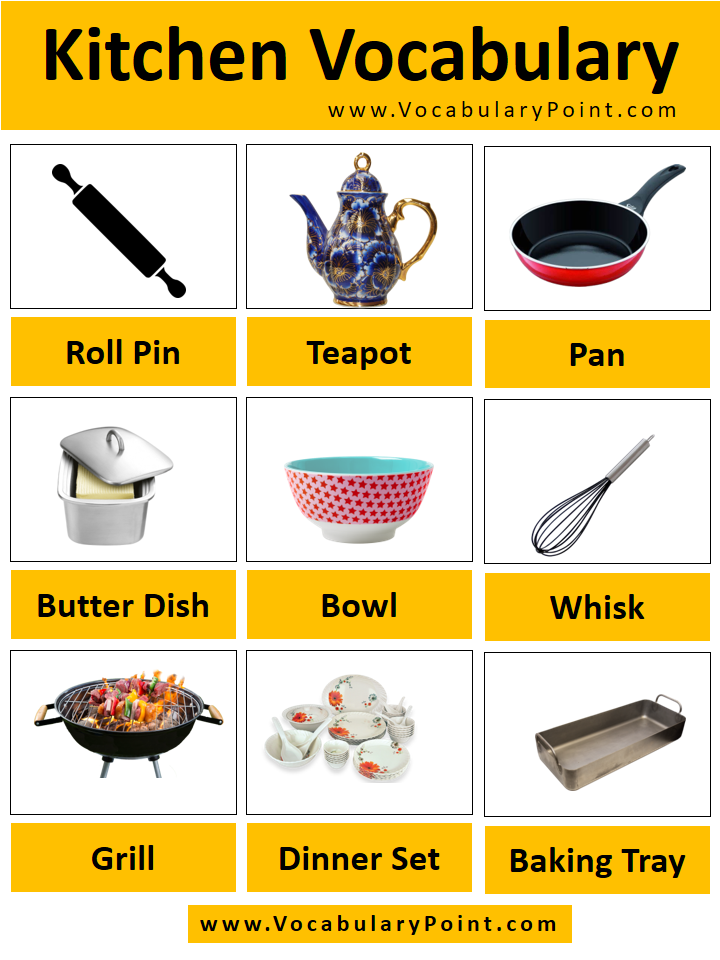 kitchen utensils vocabulary list