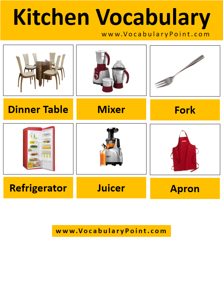 kitchen vocabulary list