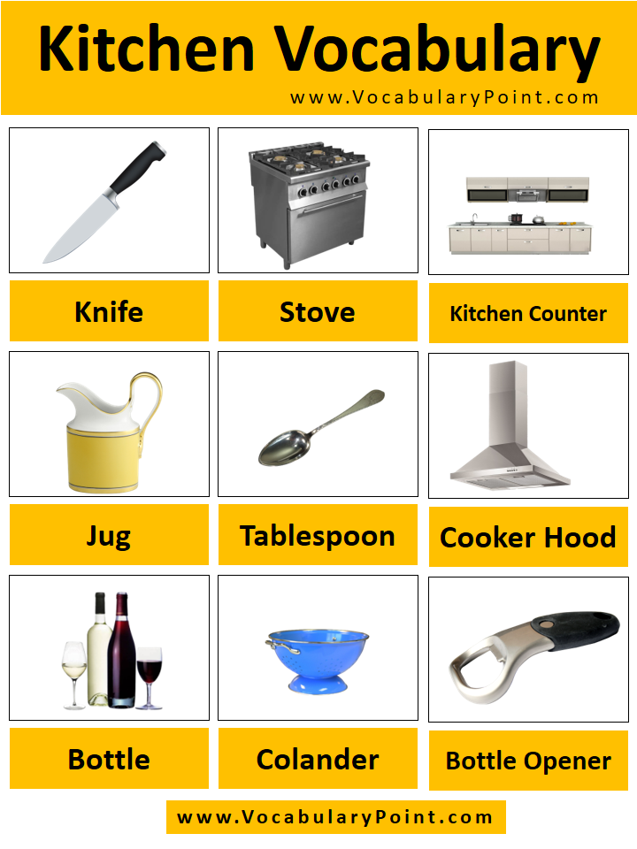 Kitchen Vocabulary Words With Pictures - Vocabulary Point