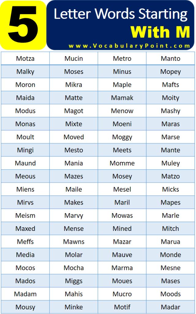 5 letter words starting with mast