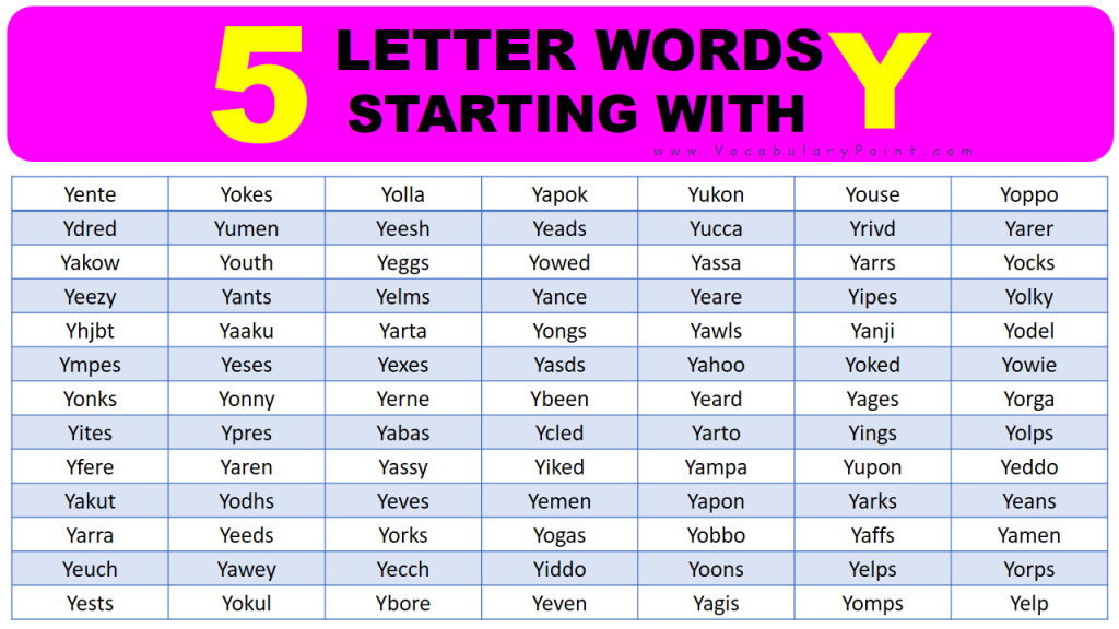 5 letter words with d a y in them