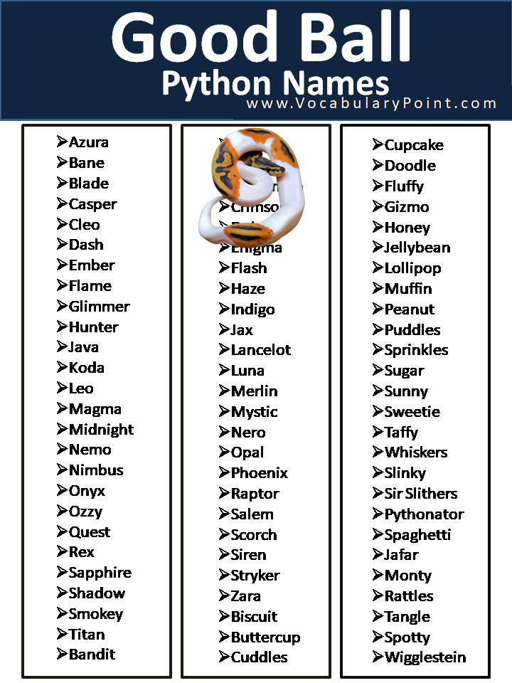 Good Ball Python Names