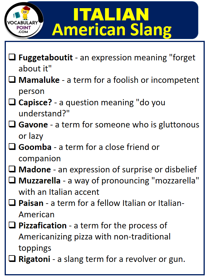 Italian American Slang