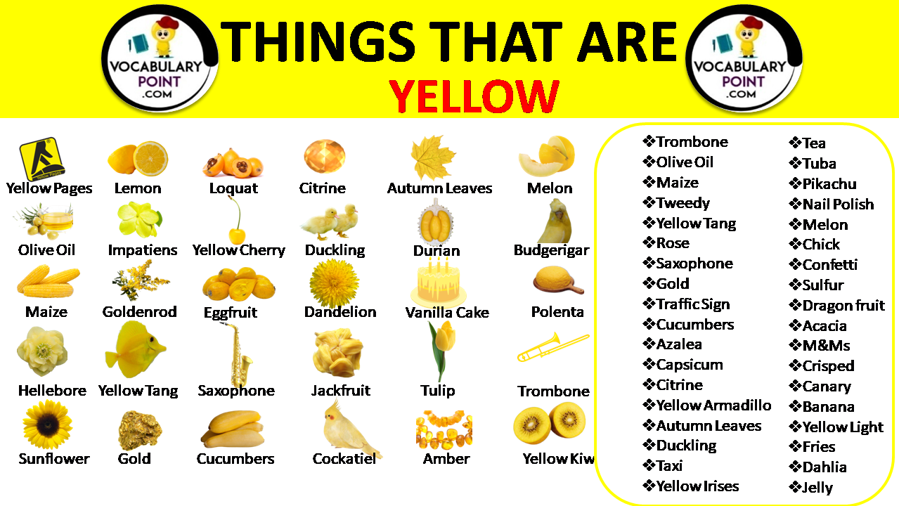 List of Yellow Things