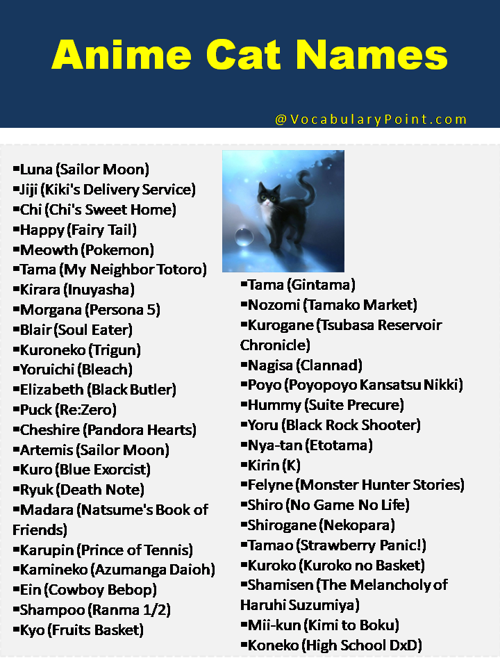 Anime Cat Names
