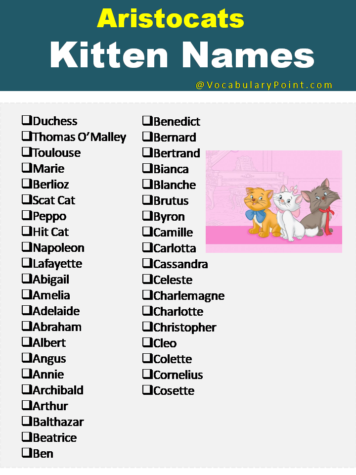 Aristocats Kitten Names