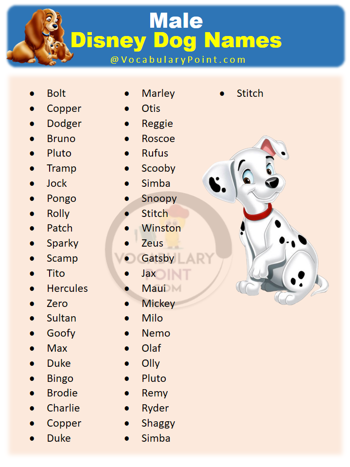 Disney Dog Names For Male