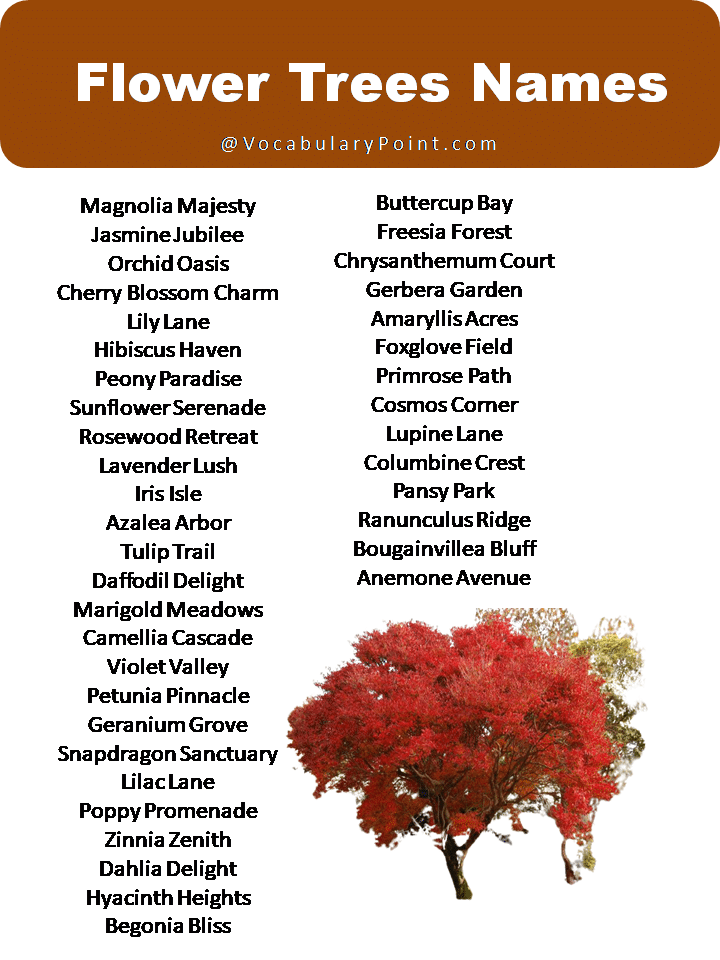Flower Trees Names