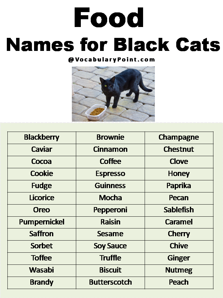 Food Names for Black Cats