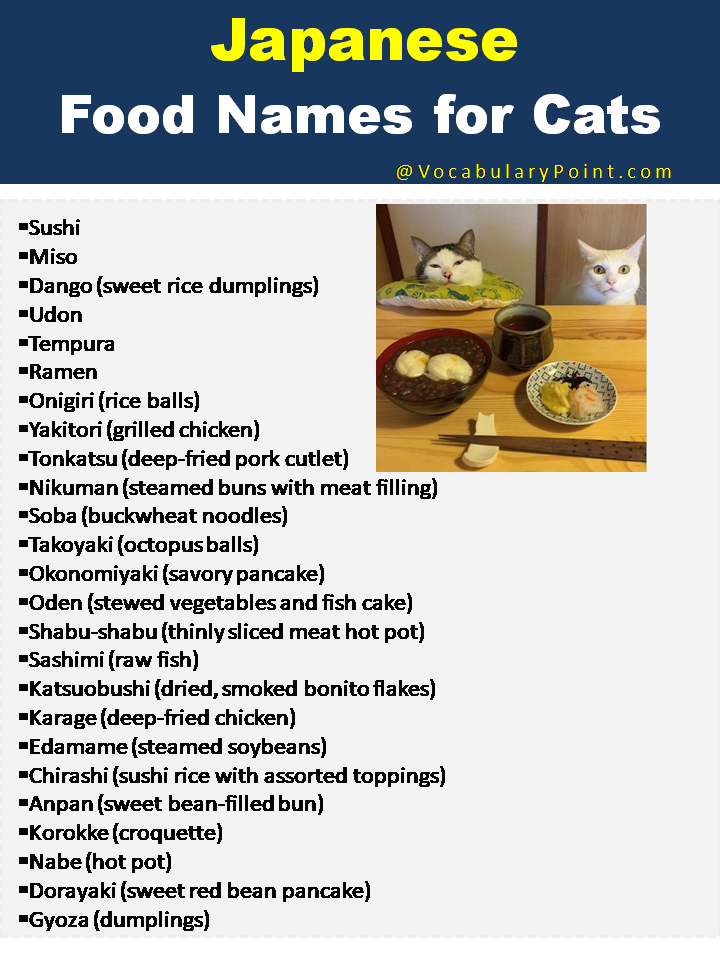 Japanese Food Names for Cats