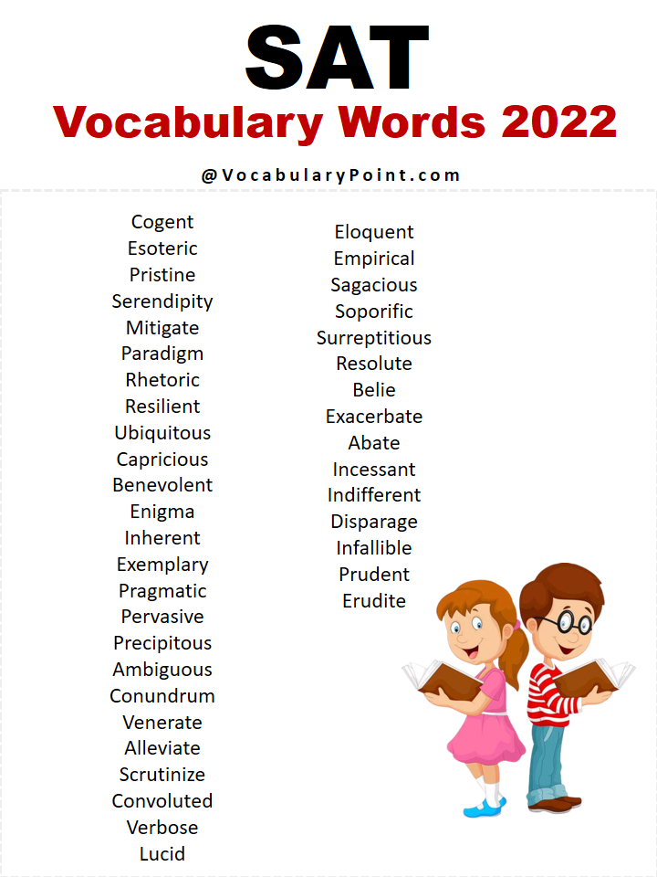 Sat Vocabulary Words 2022