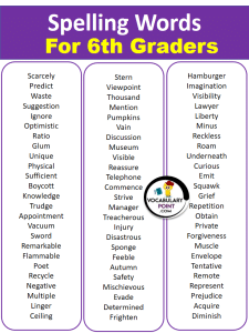 List of Spelling Words For 6th Graders - Vocabulary Point