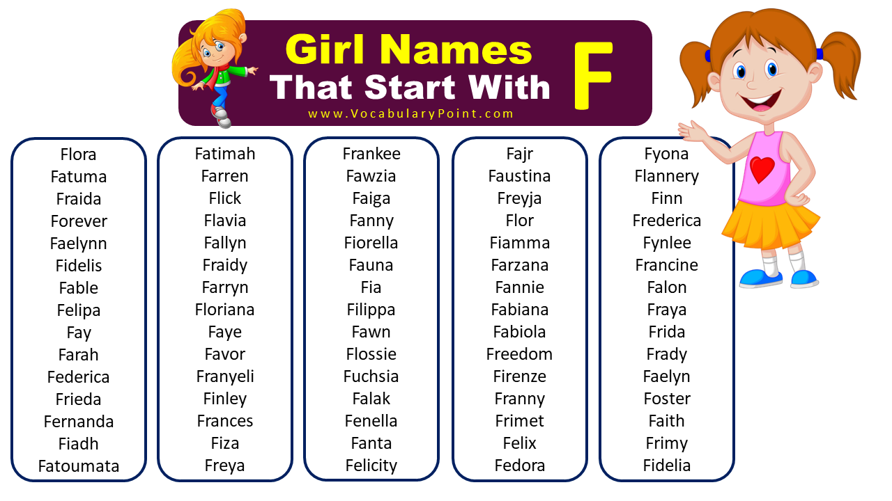 Unique Baby Girl Names Start With F
