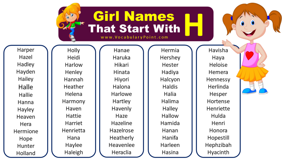 List Of Unique Baby Girl Names that Start With H - Vocabulary Point