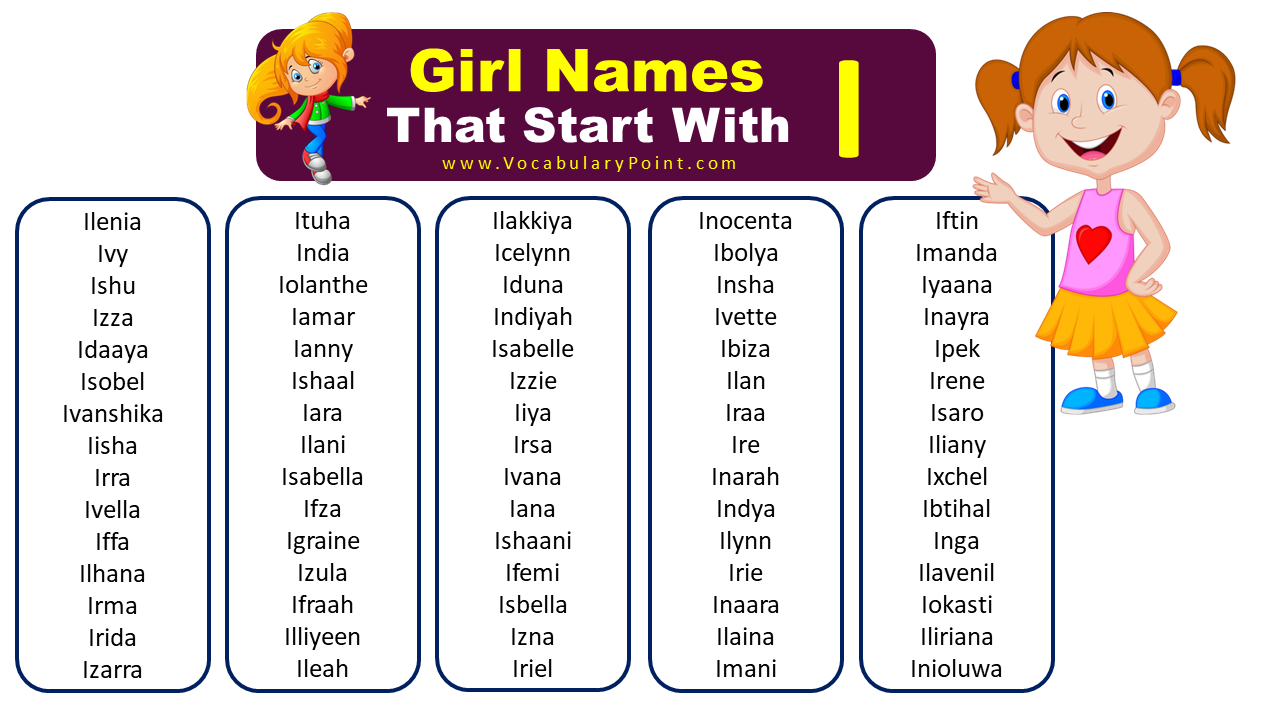 List Of Unique Baby Girl Names Start With I Vocabulary Point