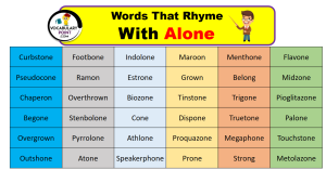 Words That Rhyme with Alone - Vocabulary Point