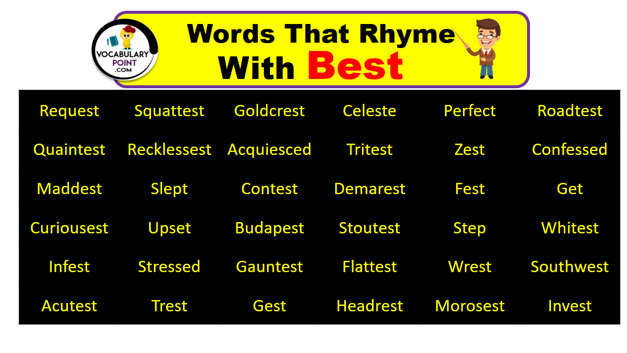 Words That Rhyme With Best