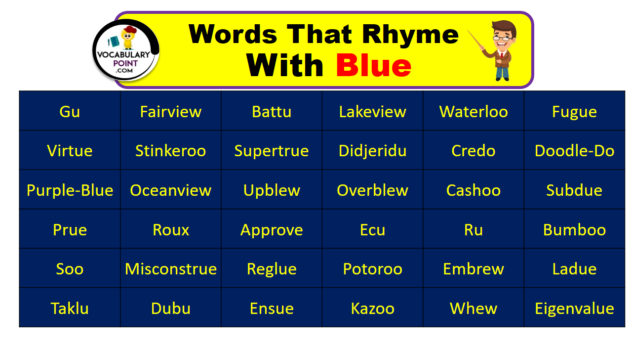 Words That Rhyme With Blue