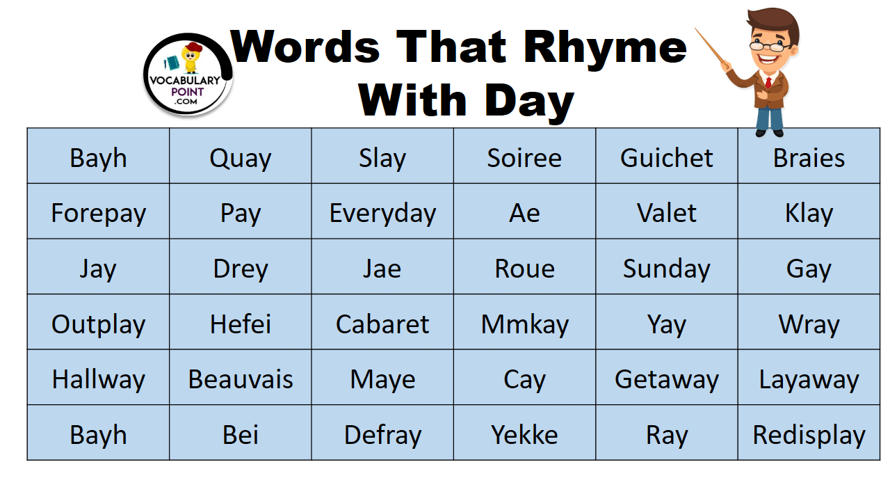 Words That Rhyme With Day
