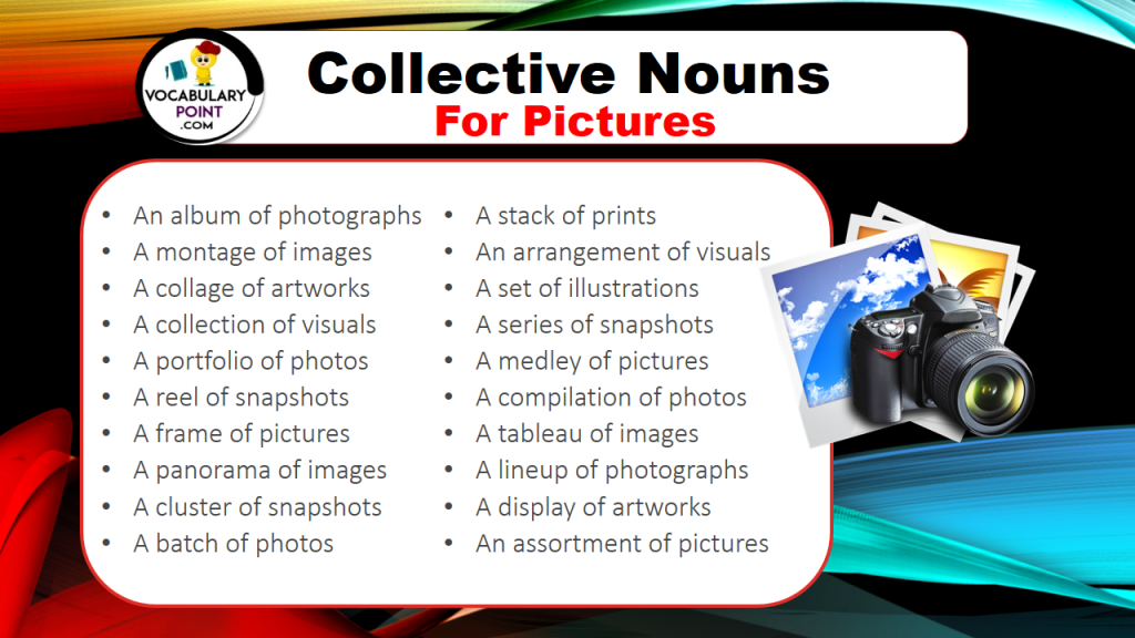 Collective Nouns For Pictures (With Meaning and Examples) Vocabulary