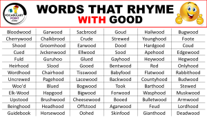 Words That Rhyme with Good - Vocabulary Point