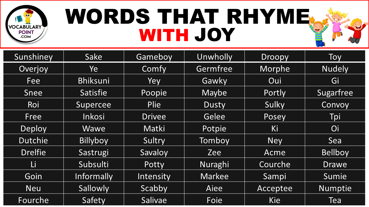 Words That Rhyme With Joy