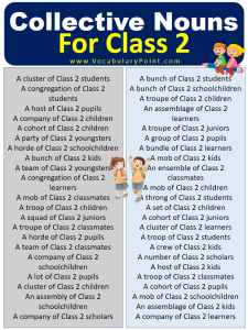 Collective Nouns For Class 2 (With Meaning and Examples) - Vocabulary Point