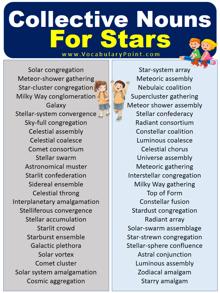 Collective Nouns For Stars With Meaning And Examples Vocabulary Point