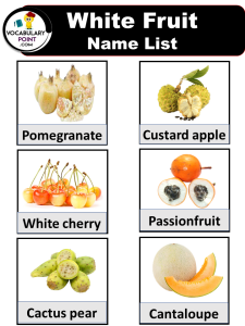 White Fruit Names (White Fruit Name List) - Vocabulary Point