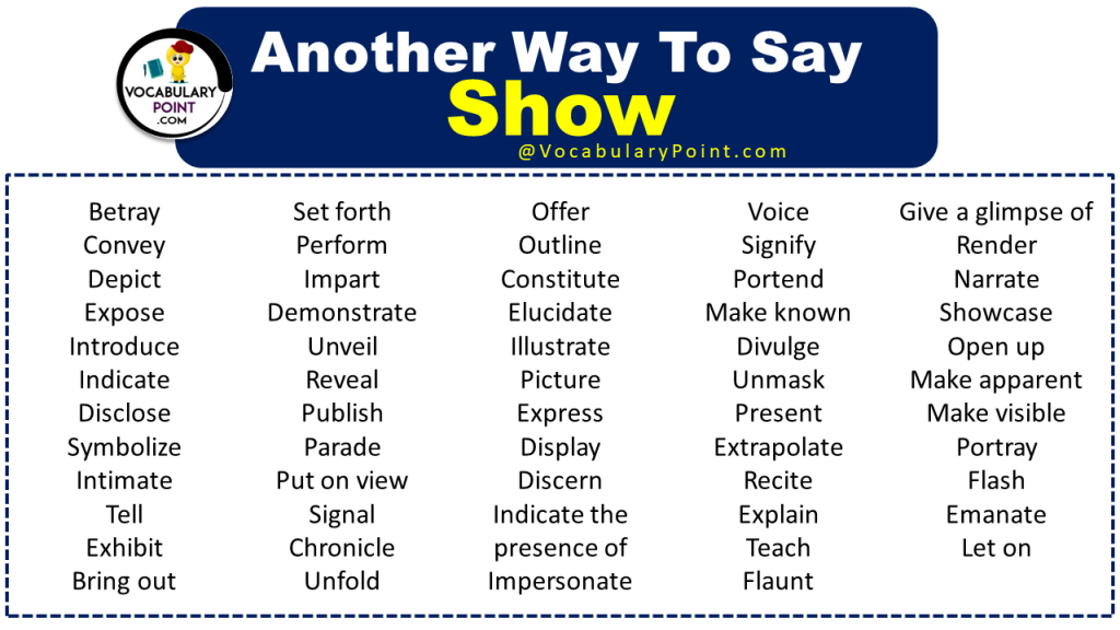 Another Ways To Say Show Vocabulary Point